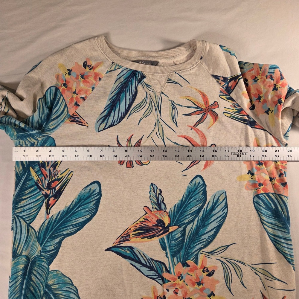 Natural Reflections Women's Tropical Floral Print Sweatshirt 100% Cotton Size M - Picture 7 of 9